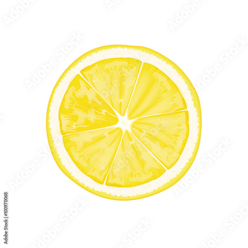 Slice of lemon. Half of a lemon, juicy slice of fruit.
