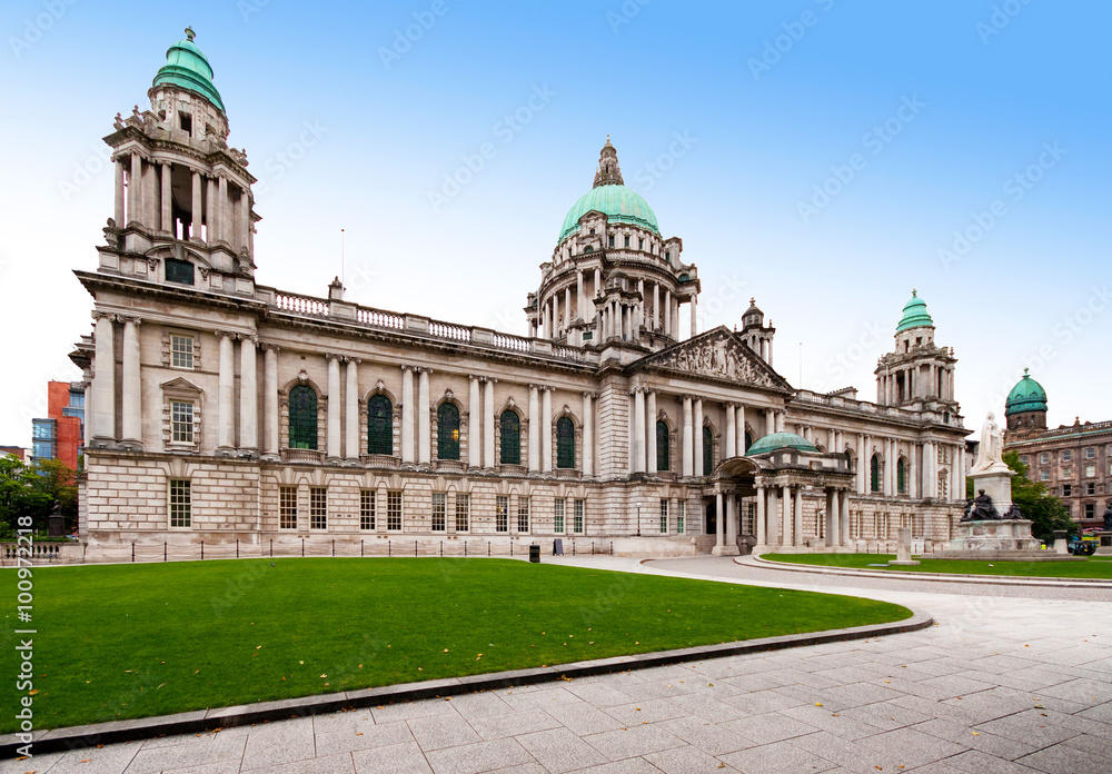 Belfast City Hall. The civic building of Belfast City Council lLocated in Donegall Square. County Antrim, Northern Ireland, UK