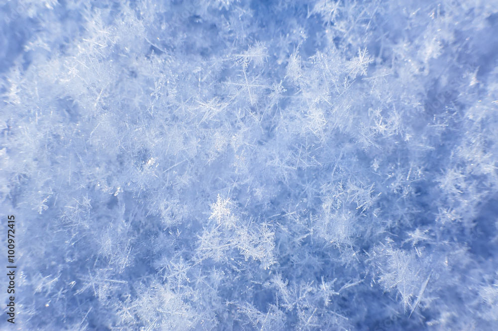 Natural background snowflake closeup