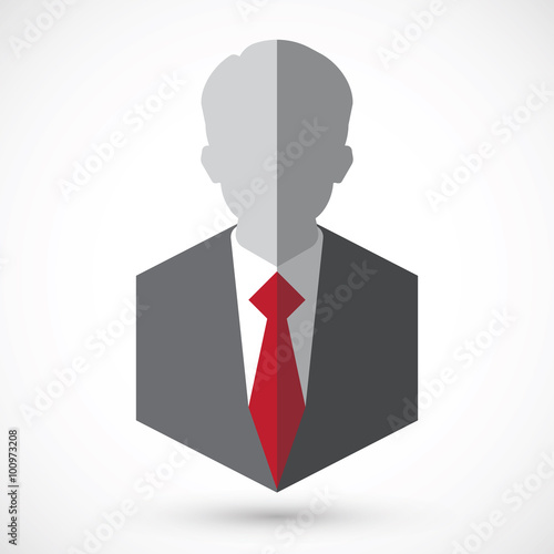 Businessman silhouette avatar profile picture. Man flet icon.