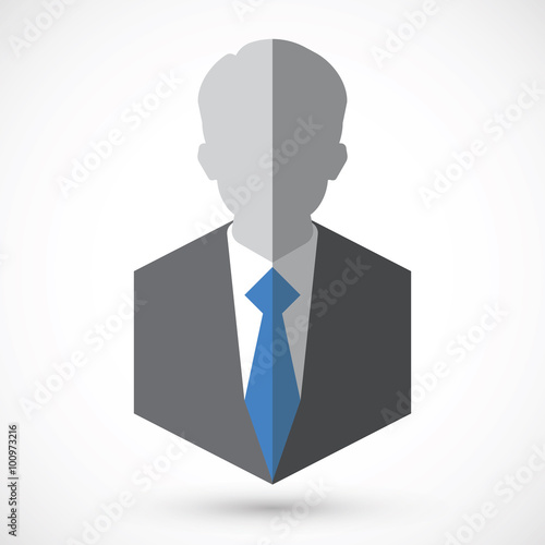 Businessman silhouette avatar profile picture. Man flet icon.