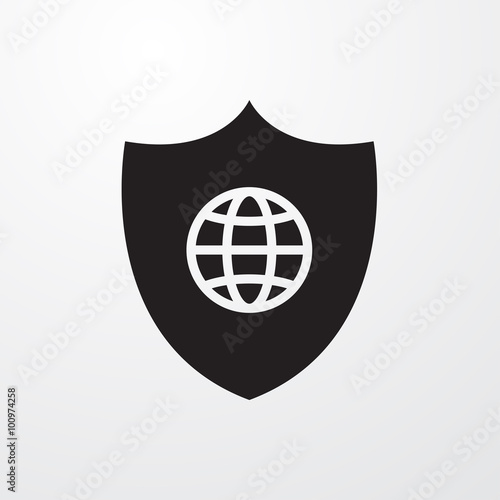 Globe with shield icon for ...