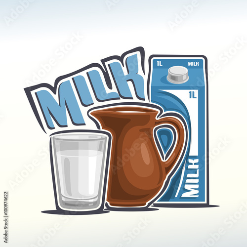 Vector illustration on the theme of milk

