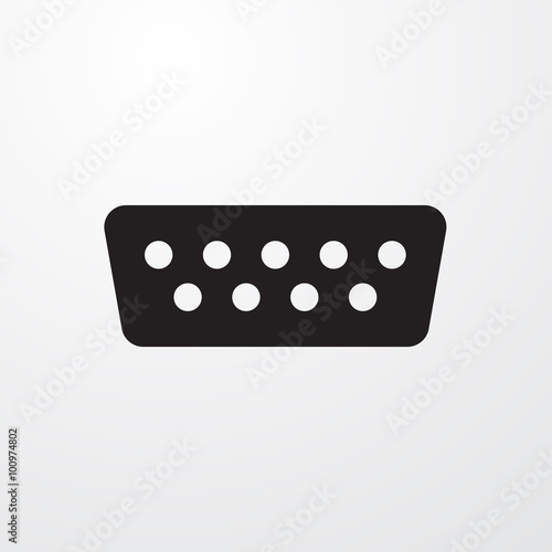 VGA connector cable icon fo...