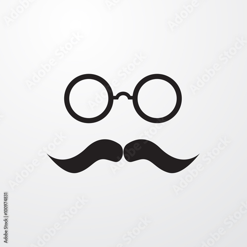 Glasses with mustache for web and mobile.