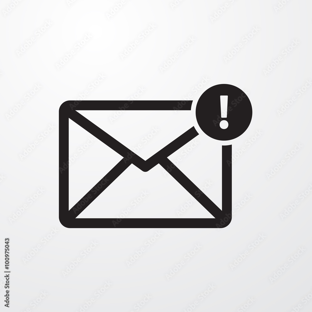 Message with notification, new mail sign icon Message with notification, new mail sign icon