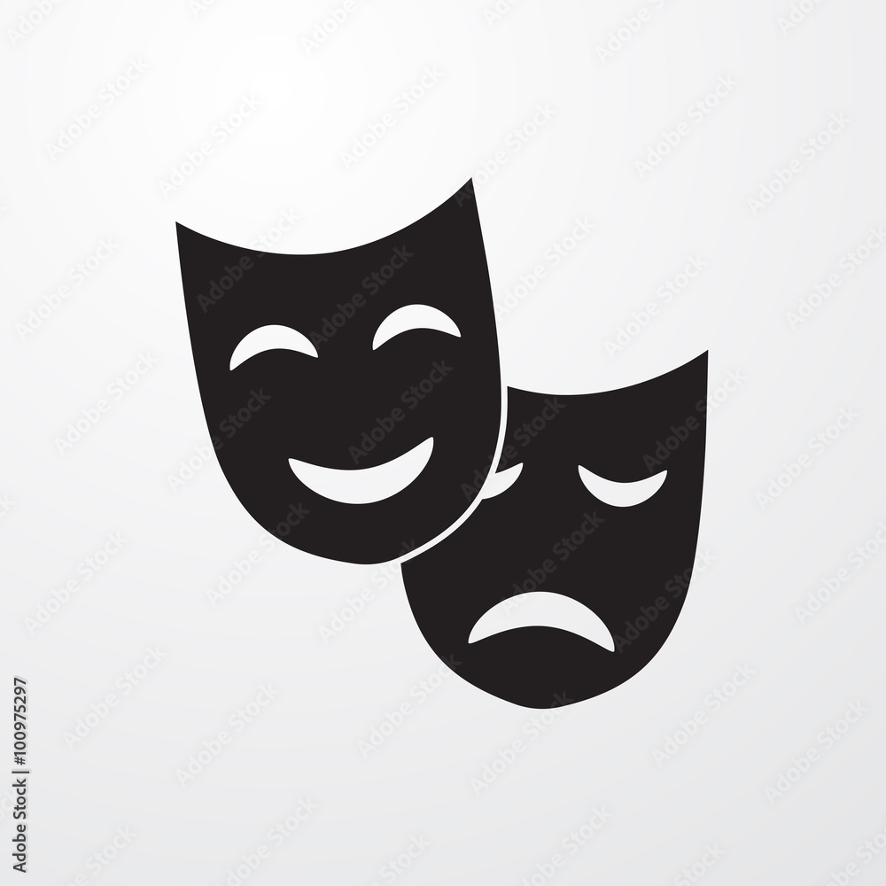 Theatrical masks sign icon for web and mobile. Theatrical masks sign icon for web and mobile.