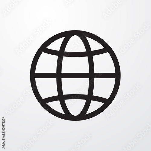 Globe sign icon