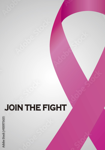 Join the fight. Pink ribbon of breast cancer awareness
