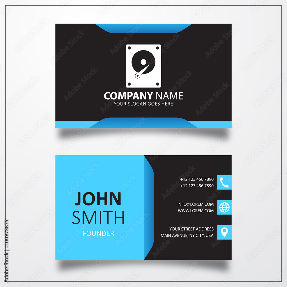 HDD icon. Business card vector template.