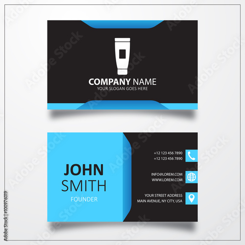 Cream tube icon. Business card vector template.