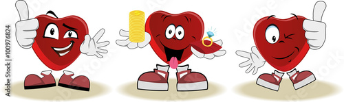 Live heart with face, arms and feet