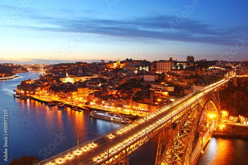 Dom Luis Bridge and Porto old town, Portugal