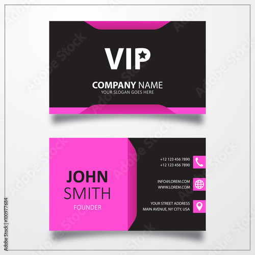 VIP icon. Business card vec...