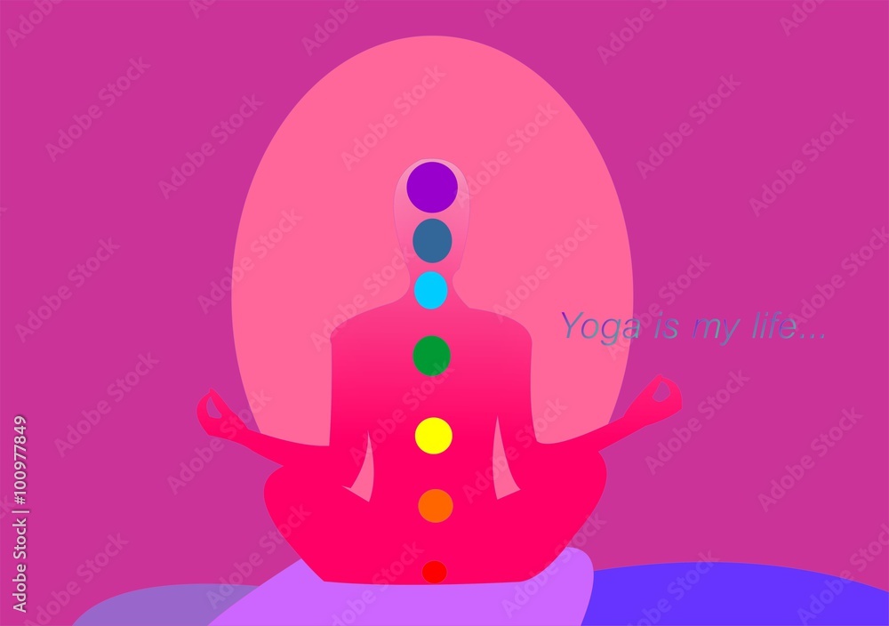 silhouette of a man sitting in the lotus position with aura