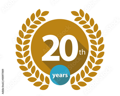 20th years gold circle anniversary logo