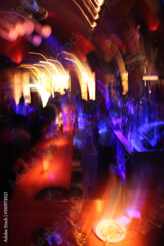 abstract and cheerful backpackers bar