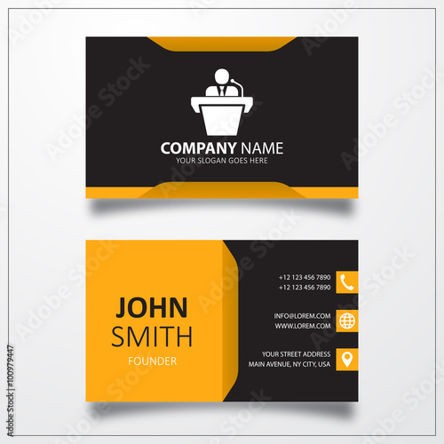 Speaker icon. Business card...