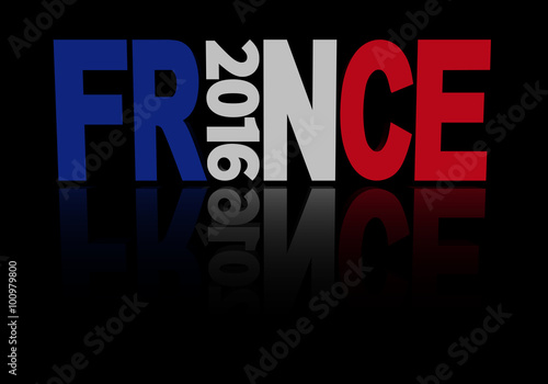 Εκτύπωση καμβά France Euro 2016 flag text illustration