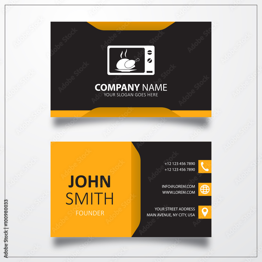 Microwave sign icon. Business card vector template. Microwave sign icon. Business card vector template.