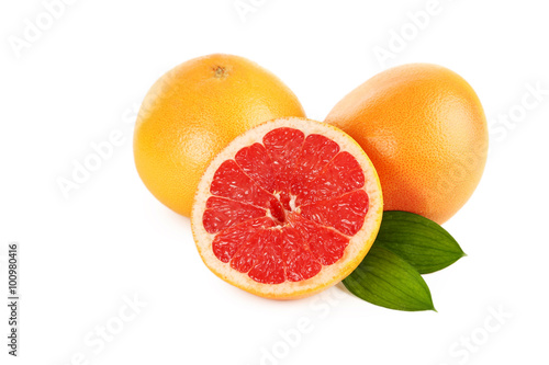 Grapefruit fruits isolated on a white background