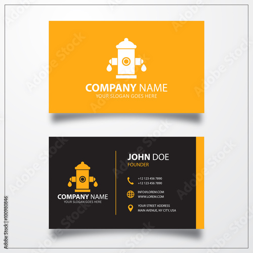 Faucet icon. Business card ...