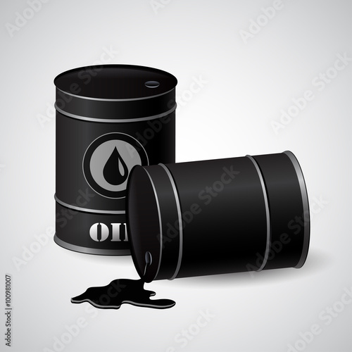 Vector illustration of  oil barrels 