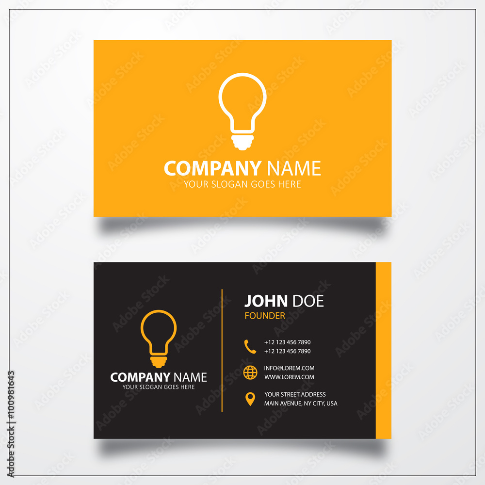 Light sign icon. Business card vector template. Light sign icon. Business card vector template.