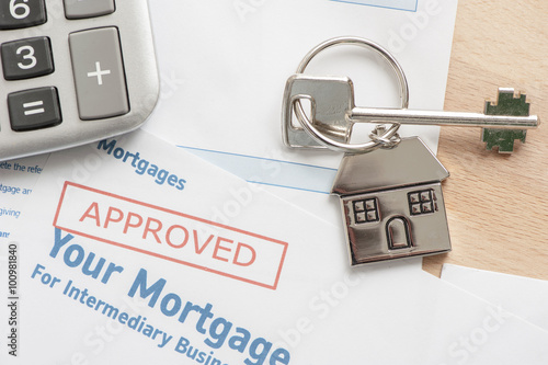 Mortgage Approved Loan Document With House Keys photo