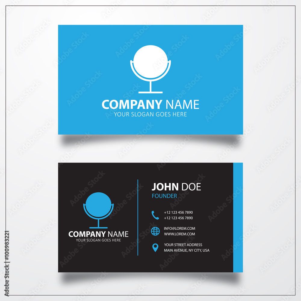 Fototapeta premium Mirror icon. Business card vector template.