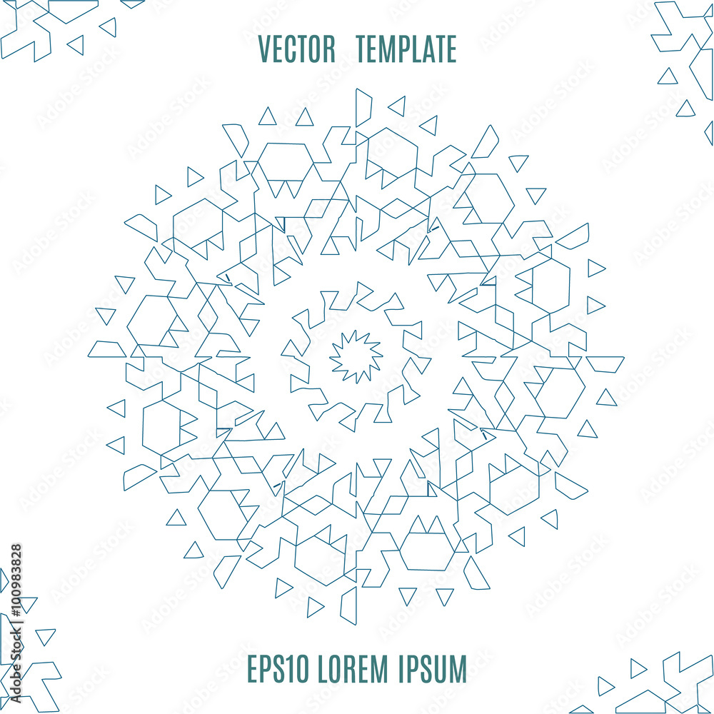 abstract ornamental geometric line art vector template abstract ornamental geometric line art vector template