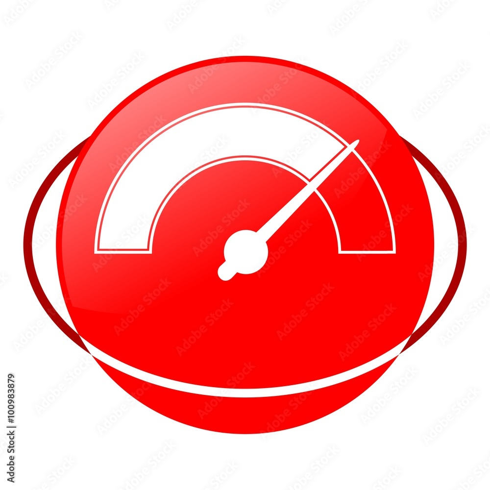 Red icon, pressure gauge vector ilustration Red icon, pressure gauge vector ilustration
