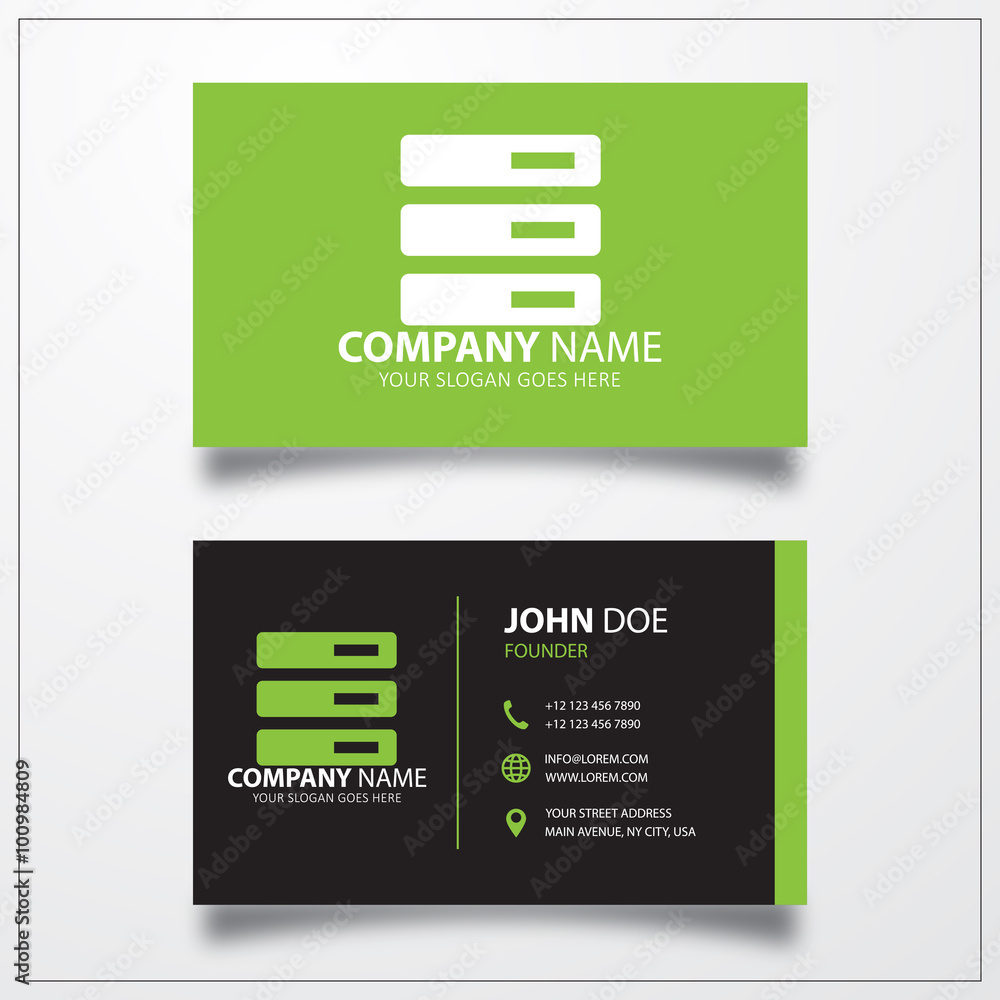 Obraz premium Data server sign icon. Business card vector template.