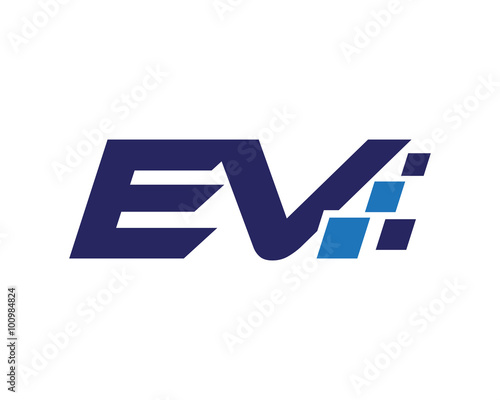 EV digital letter logo