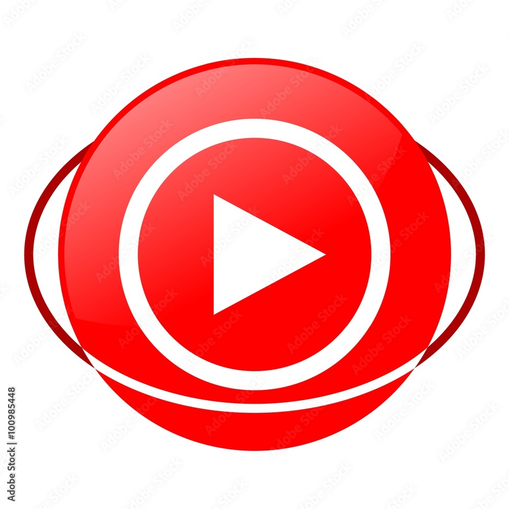 Red icon, play vector ilustration