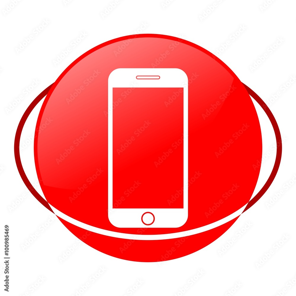 Red icon, smart phone vector ilustration Red icon, smart phone vector ilustration