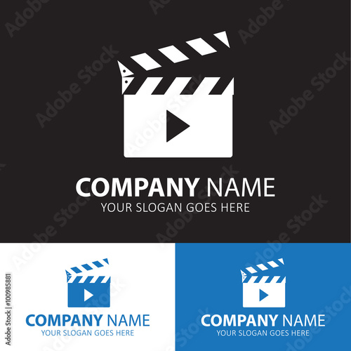 Movie clapper sign icon.