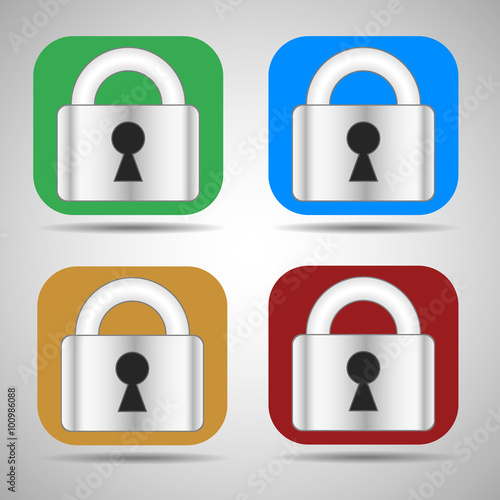 Set of lock icons.