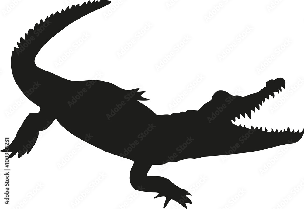 Naklejka premium Alligator Silhouette