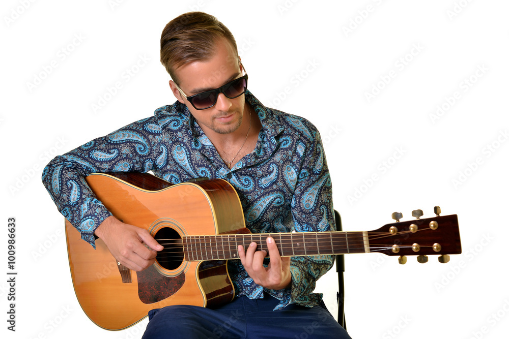 Obraz premium guitariste isolé