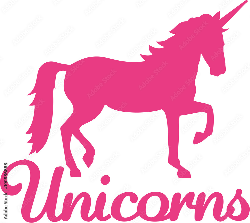 Unicorn with word unicorn Unicorn with word unicorn