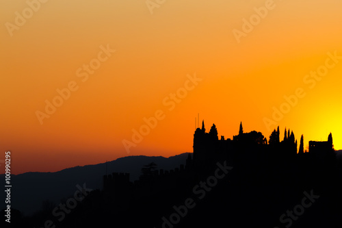 Castle silhouette at sundown © elleonzebon