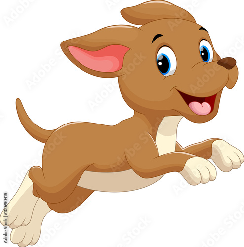 Cute dog cartoon running