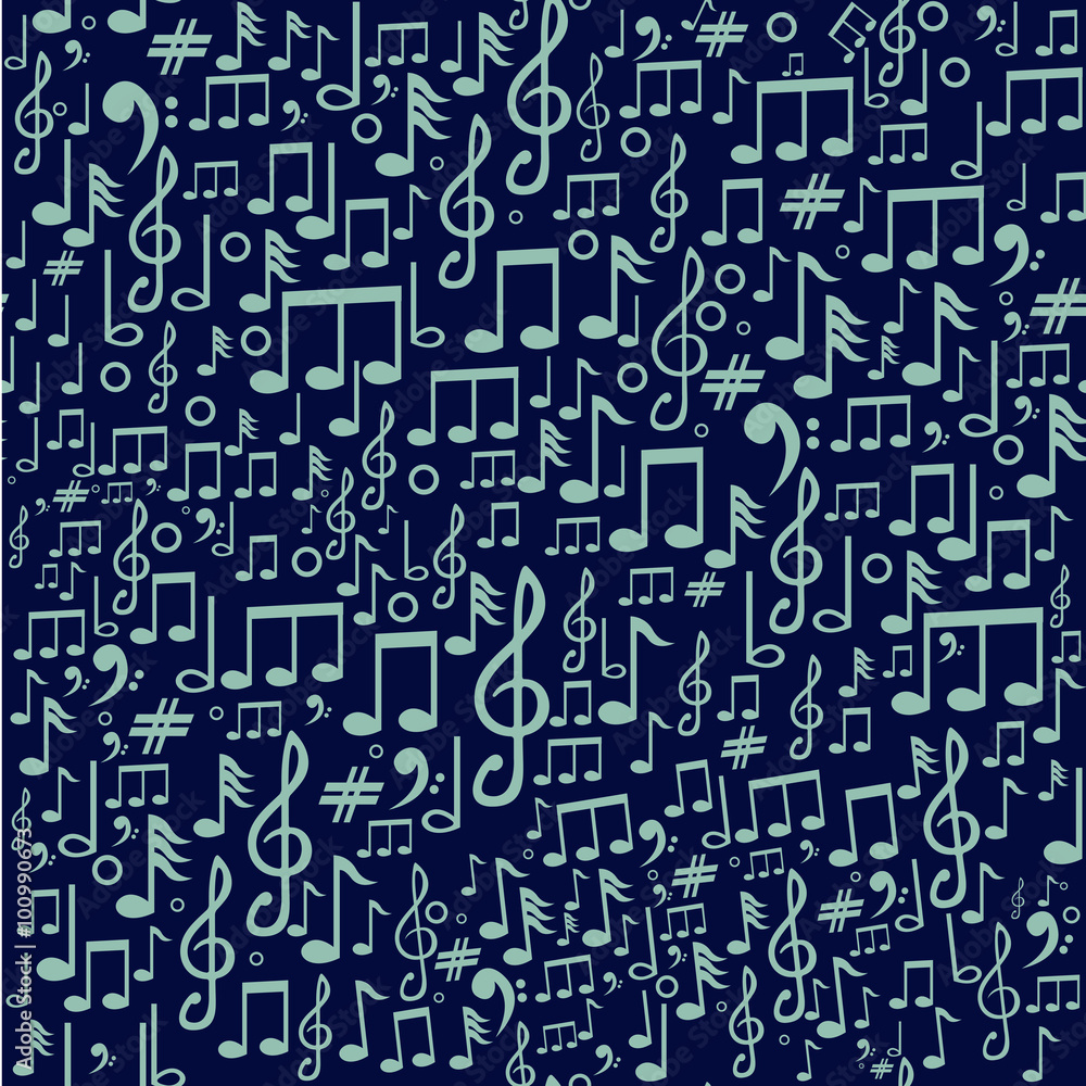 Musical Notes Abstract Background (Vector Art)