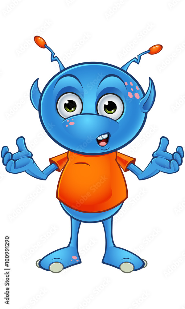 Light Blue Alien Stock Vector | Adobe Stock