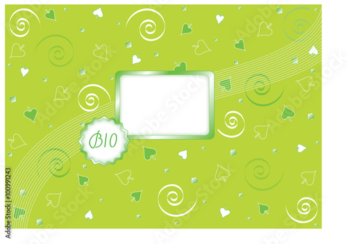 Green bio background vector format with frames for text