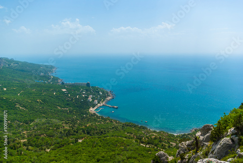 Black Sea resort coast in Crimea