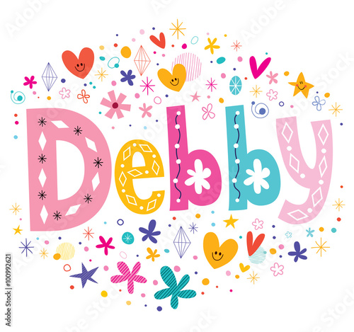 Debby girls name decorative lettering type design
