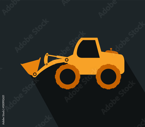 icon excavator flat design