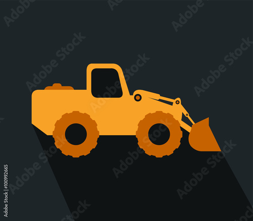 icon excavator flat design